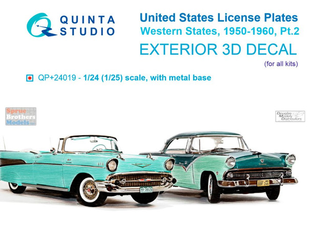 QTSQP24019R 1:24 Quinta Studio 3D Decal - US License Plates: Western States Part 2 1950-1960