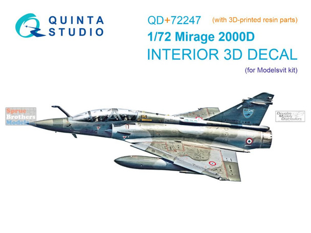 QTSQD72247R 1:72 Quinta Studio 3D Decal - Mirage 2000D + Resin (MDV kit)