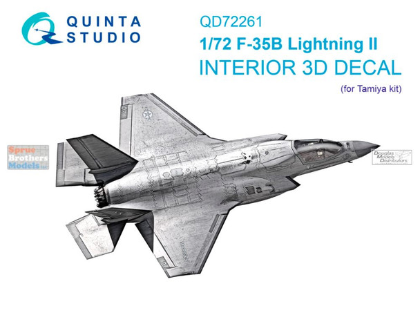 QTSQD72261 1:72 Quinta Studio 3D Decal - F-35B Lightning II (TAM kit)