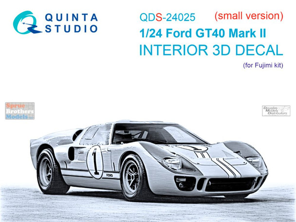 QTSQDS24025 1:24 Quinta Studio 3D Decal - Ford GT40 Mark II (FUJ kit) Small Version