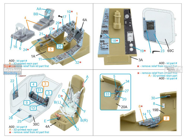 QTSQD48639R 1:48 Quinta Studio 3D Decal - Ka-50 Hokum-A [blue-grey] + Resin (ITA kit)