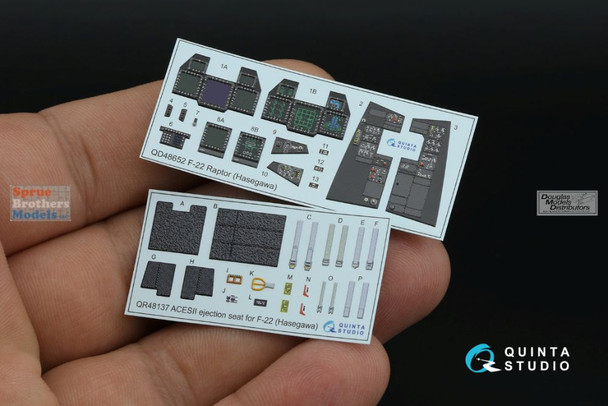 QTSQD48652 1:48 Quinta Studio 3D Decal - F-22 Raptor (HAS kit)