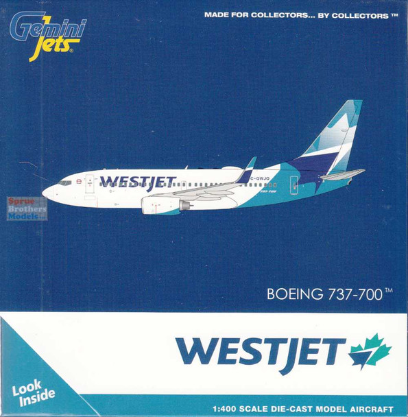 GEMGJ2370 1:400 Gemini Jets WestJet B737-700 Reg #C-GWJO (pre-painted/pre-built)