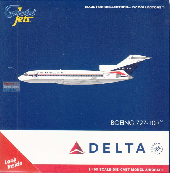 GEMGJ2355 1:400 Gemini Jets Delta Airlines B727-100 Reg #N1633 (pre-painted/pre-built)
