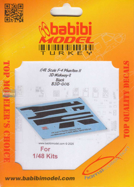 BBBB3D0116 1:48 Babibi Model 3D Detail Set - F-4 Phantom II Walkways Version 8 Black