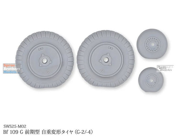 ZKMA33598 1:32 Zoukei-Mura Bf109G-2 Bf109G-4 Weighted Tires (ZKM kit)