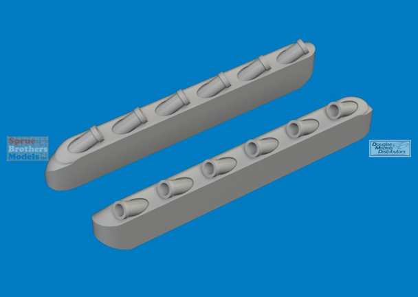 EDU672444 1:72 Eduard Brassin P-51D Mustang Exhaust Stacks with Fairing (ARM kit)