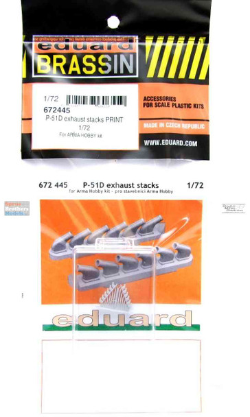 EDU672445 1:72 Eduard Brassin P-51D Mustang Exhaust Stacks (ARM kit)