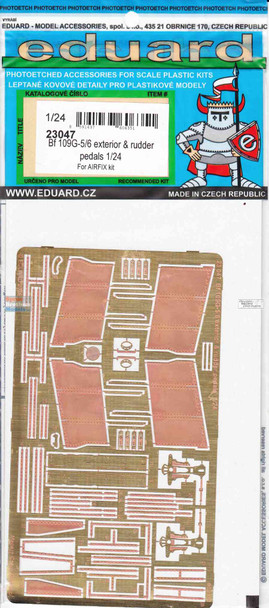 EDU23047 1:24 Eduard PE - Bf109G-5 Bf109G-6 Exterior Detail Set & Rudder Pedals (AFX kit)