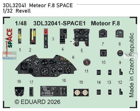 EDU3DL32041 1:32 Eduard SPACE - Meteor F.8 (REV kit)