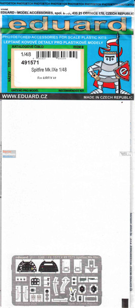 EDU491571 1:48 Eduard Color PE - Spitfire Mk.IXe Detail Set (AFX kit)