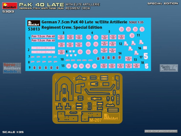 MIA53013 1:35 Miniart German 7.5cm Anti-Tank Gun Pak 40 Late with Crew [Special Edition]