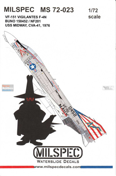 CAMMS72023 1:72 MilSpec Decals - F-4N Phantom II VF-151 Vigilantes USS Midway 1976