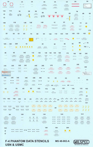 CAMMS48022 1:48 MilSpec Decals - F-4J Phantom II VF-11 Red Rippers USS Forrestal 1976