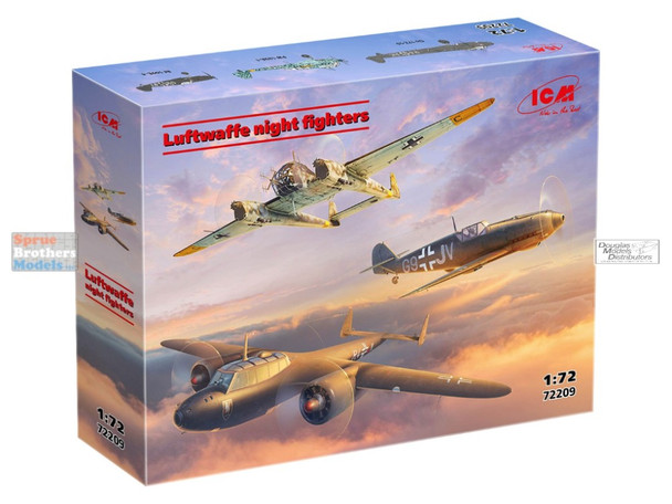 ICM72209 1:72 ICM Luftwaffe Night Fighters (Bf109E-4 Fw189A-1 Do17Z-10)