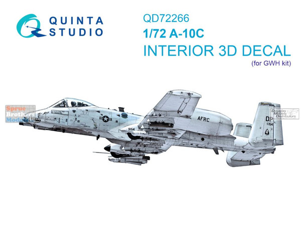 QTSQD72266 1:72 Quinta Studio 3D Decal - A-10C Thunderbolt II (GWH kit)