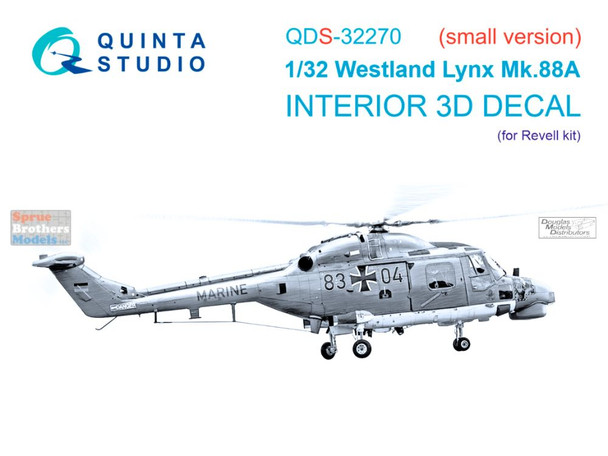 QTSQDS32270 1:32 Quinta Studio 3D Decal - Westland Lynx Mk.88A (REV kit) Small Version