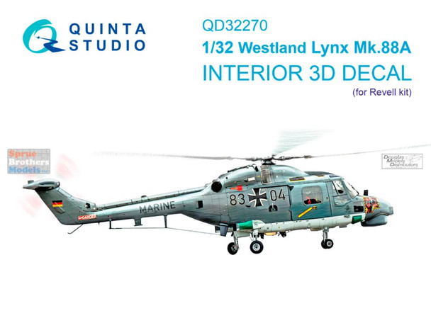 QTSQD32270 1:32 Quinta Studio 3D Decal - Westland Lynx Mk.88A (REV kit)