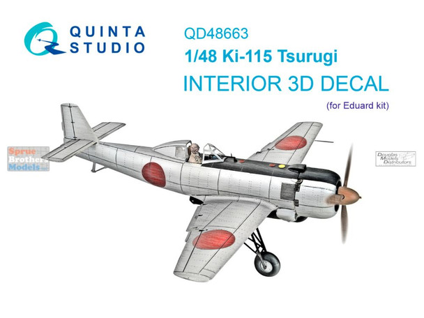 QTSQD48663 1:48 Quinta Studio 3D Decal - Ki-115 Tsurigu (EDU kit)