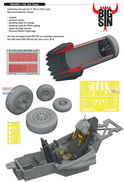 EDUSIN648150 1:48 Eduard BIG SIN F-35C Lightning II Super Detail Set (TAM kit)
