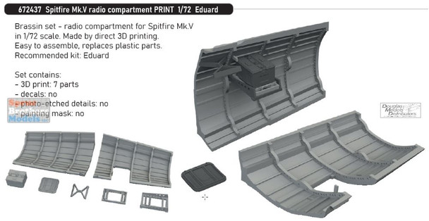 EDU672437 1:72 Eduard Brassin Spitfire Mk.V Radio Compartment (EDU kit)