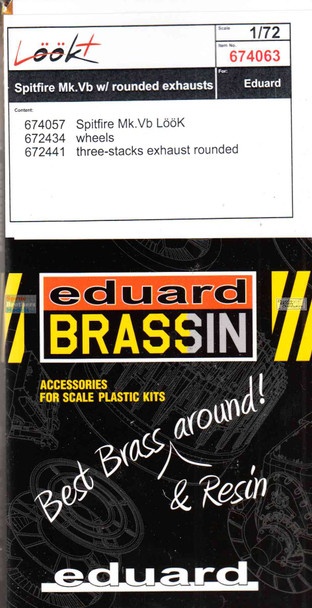 EDU674063 1:72 Eduard LookPlus - Spitfire Mk.Vb with Rounded Exhaust Detail Set (EDU kit)