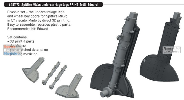 EDU6481173 1:48 Eduard Brassin - Spitfire Mk.Vc Undercarriage Legs (EDU kit)