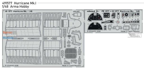 EDU491577 1:48 Eduard Color PE - Hurricane Mk.I Detail Set (ARM kit)