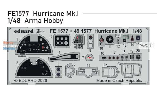 EDUFE1577 1:48 Eduard Color Zoom PE - Hurricane Mk.I (ARM kit)