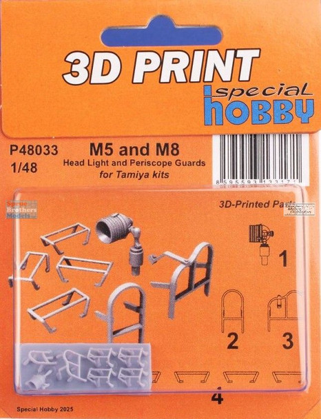 SPHP48033P 1:48 Special Hobby M5 and M8 Stuart Headlight & Periscope Guards (TAM kit)