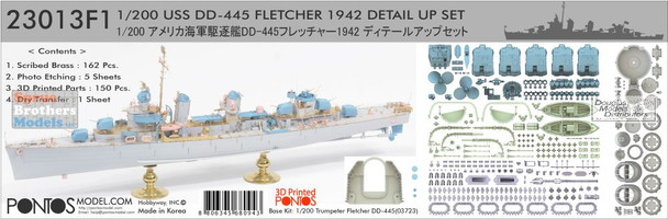 PONF23013 1:200 Pontos Model Detail Up Set - USS Fletcher DD-445 1942 (TRP kit)