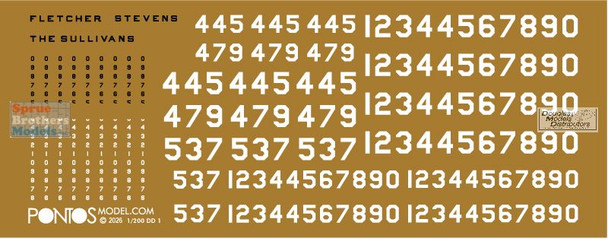 PONF23013 1:200 Pontos Model Detail Up Set - USS Fletcher DD-445 1942 (TRP kit)