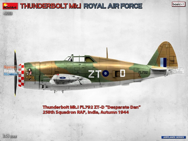 MIA48033 1:48 Miniart Thunderbolt Mk.1 Royal Air Force [Basic Kit]