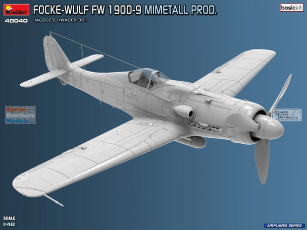 MIA48040 1:48 Miniart Fw190D-9 Mimetall Production Jagdeschwader 301 [Basic Kit]