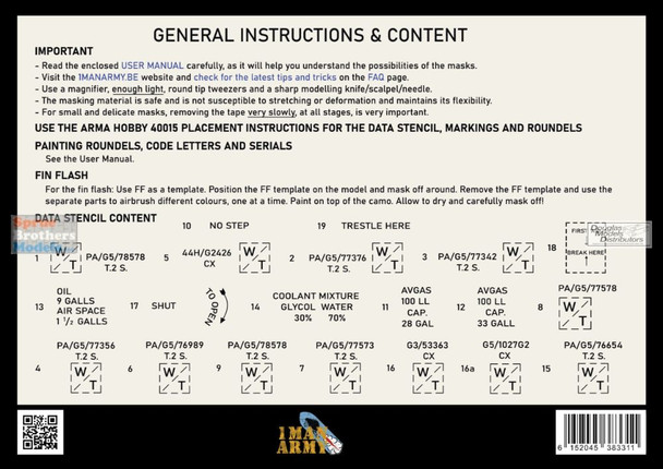 OMA48KIT003 1:48 1Man Army Masks: Hurricane Mk.I Full Masking Set (ARM kit)