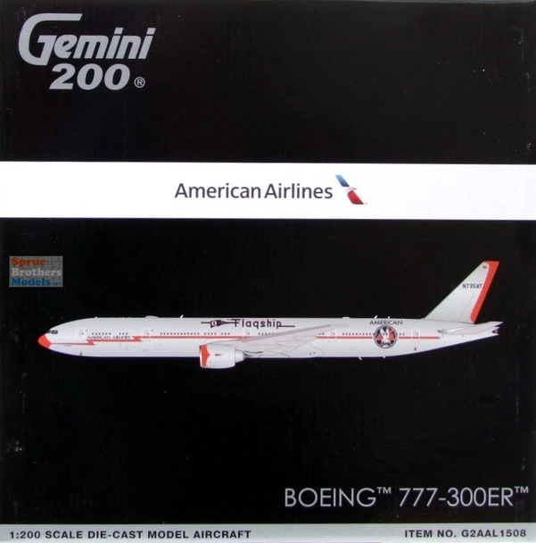 GEMG21508 1:200 Gemini Jets American Airlines B777-300ER Reg #N735AT 'Flagship DFW'  (pre-painted/pre-built)