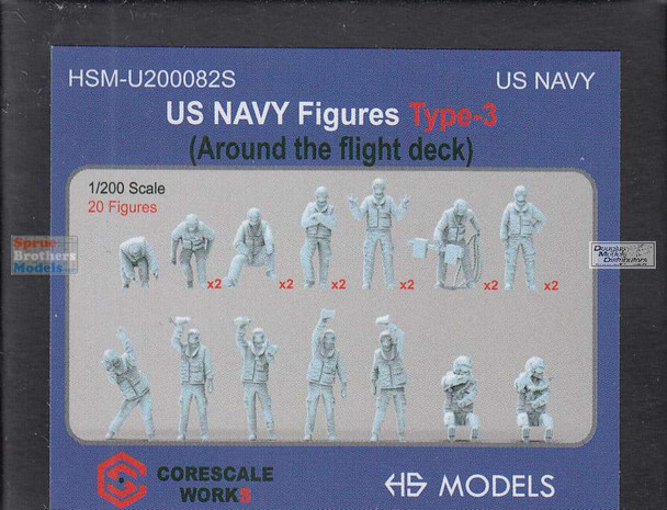 HSMU200082U 1:200 HS Models Figures Type 3 (Around the flight deck) for Arleigh Burke Class Destroyer