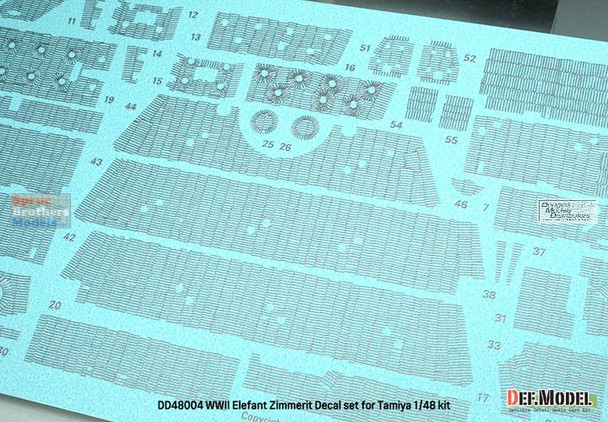 DEFDD48004 1:48 DEF Decal - Sd.Kfz.184 Elefant Zimmerit Coating Water Slide Decal Sheet