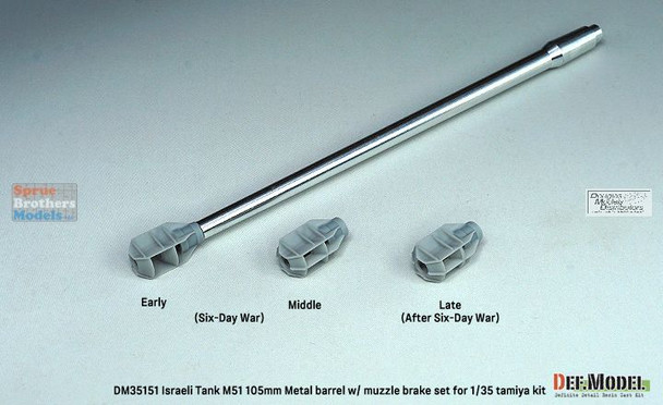DEFDM35151 1:35 DEF Model IDF M51 Super Sherman 105mm Gun Barrel with Muzzle Brake (TAM kit)