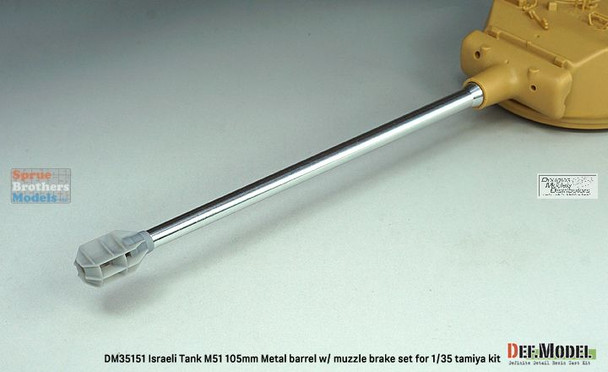 DEFDM35151 1:35 DEF Model IDF M51 Super Sherman 105mm Gun Barrel with Muzzle Brake (TAM kit)