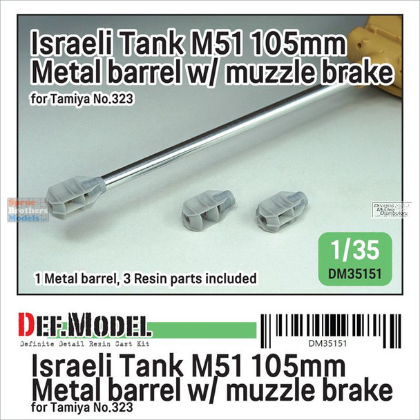 DEFDM35151 1:35 DEF Model IDF M51 Super Sherman 105mm Gun Barrel with Muzzle Brake (TAM kit)