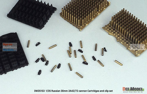 DEFDM35153 1:35 DEF Model Russia 30mm 2A42/72 Cannon Cartridges and Clip Set