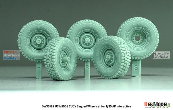DEFDW35182 1:35 DEF Model US M1008 CUCV Sagged Wheel Set (AKI kit)