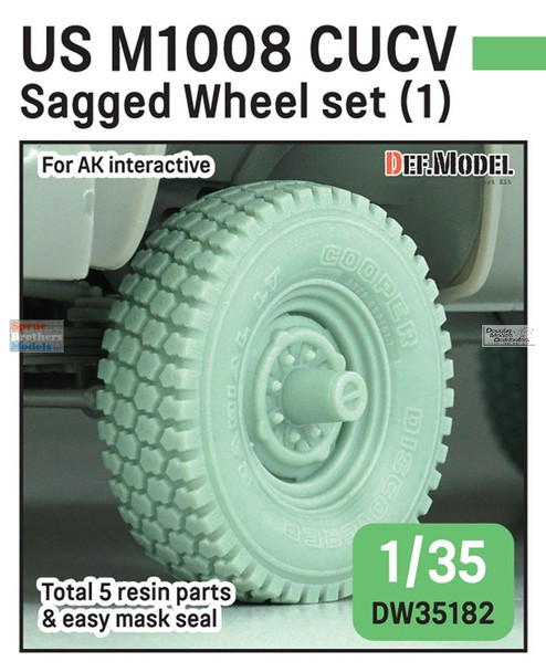 DEFDW35182 1:35 DEF Model US M1008 CUCV Sagged Wheel Set (AKI kit)