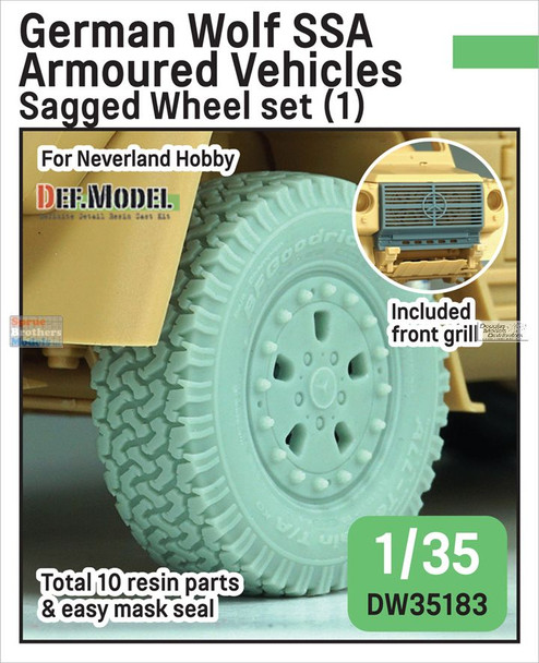 DEFDW35183 1:35 DEF Model German Wolf SSA Armored Vehicles Sagged Wheel Set #1