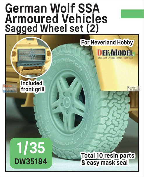 DEFDW35184 1:35 DEF Model German Wolf SSA Armored Vehicles Sagged Wheel Set #2