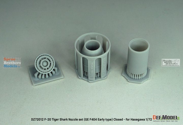 DEFDZ72012 1:72 DEF Model F-20 Tigershark GE F404 Nozzle Set Closed (HAS kit)