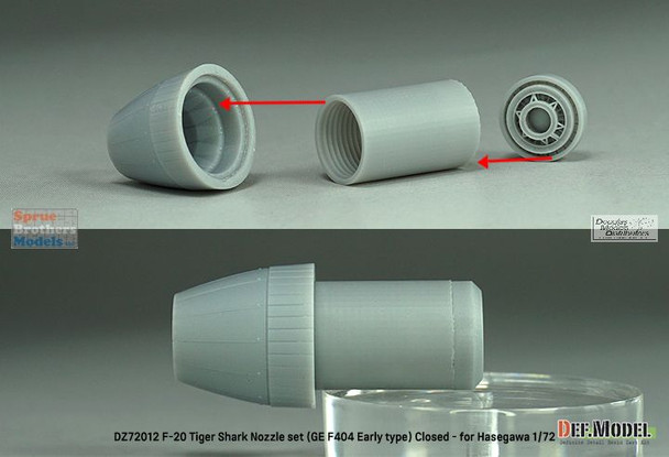 DEFDZ72012 1:72 DEF Model F-20 Tigershark GE F404 Nozzle Set Closed (HAS kit)