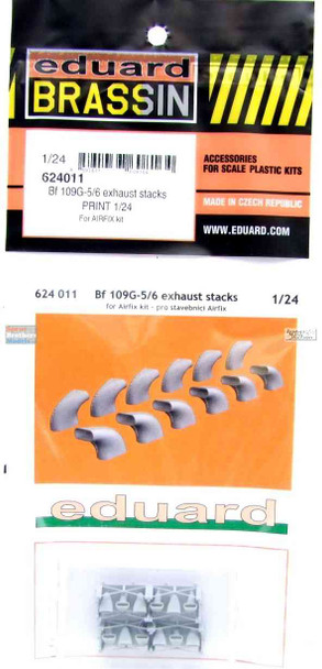 EDU624011 1:24 Eduard Brassin Bf109G-5 Bf109G-6 Exhaust Stacks (AFX kit)