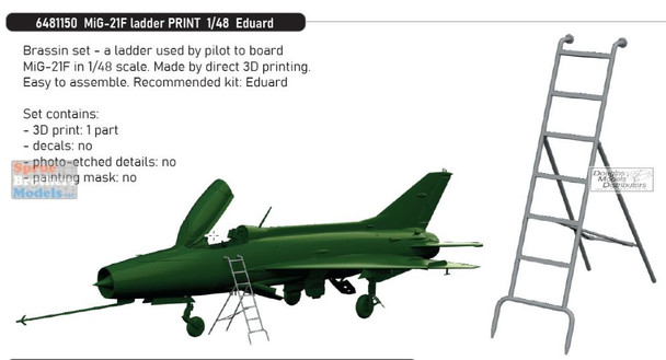 EDU6481150 1:48 Eduard Brassin - MiG-21F Fishbed Ladder (EDU kit)